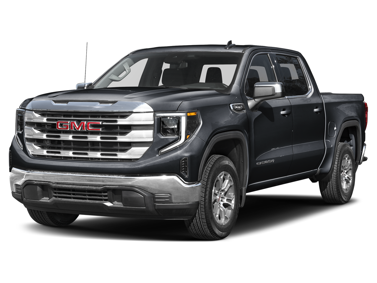 2026 GMC Sierra 1500 SLE in Onyx Black — front three-quarter view