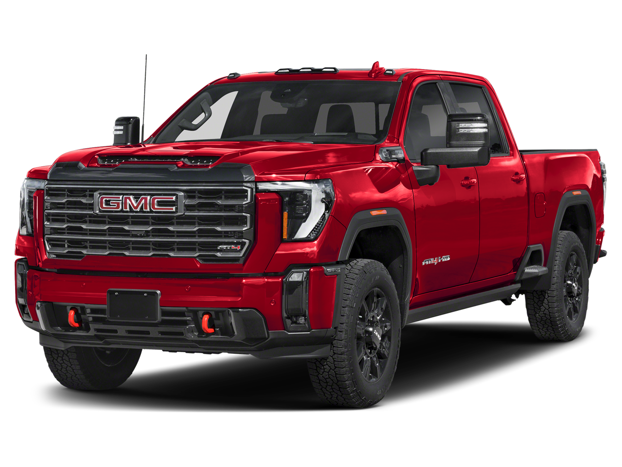 2026 GMC Sierra 2500 HD AT4 in Volcanic Red Tintcoat — front three-quarter view