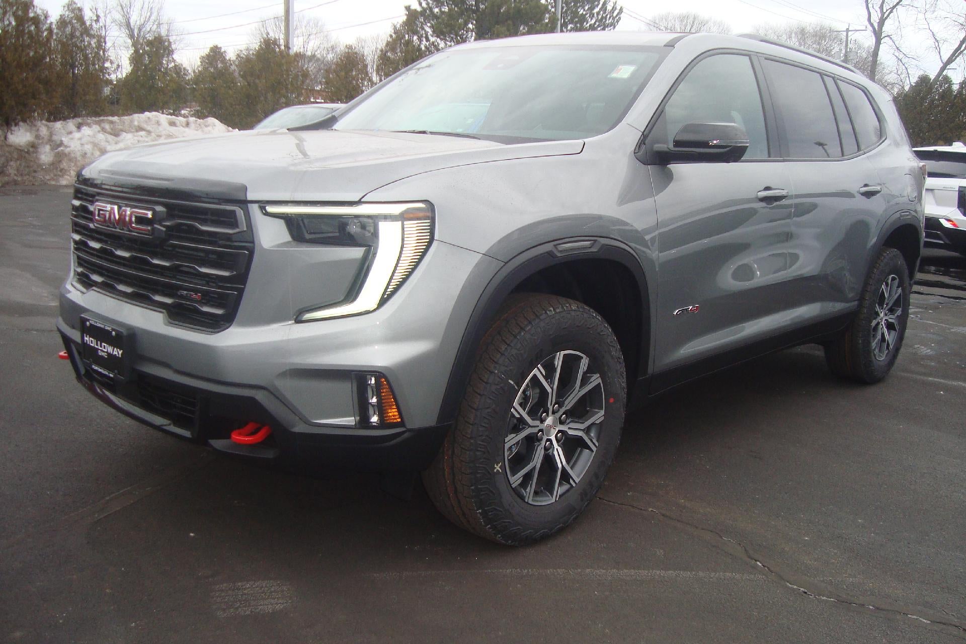 2026 GMC Acadia AT4 in Sterling Metallic — front three-quarter view