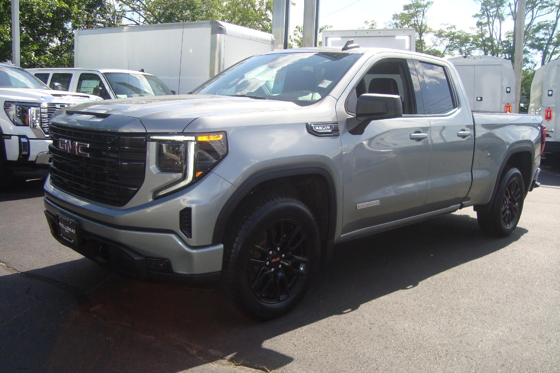 2023 GMC Sierra 1500 Elevation in Sterling Metallic — front three-quarter view
