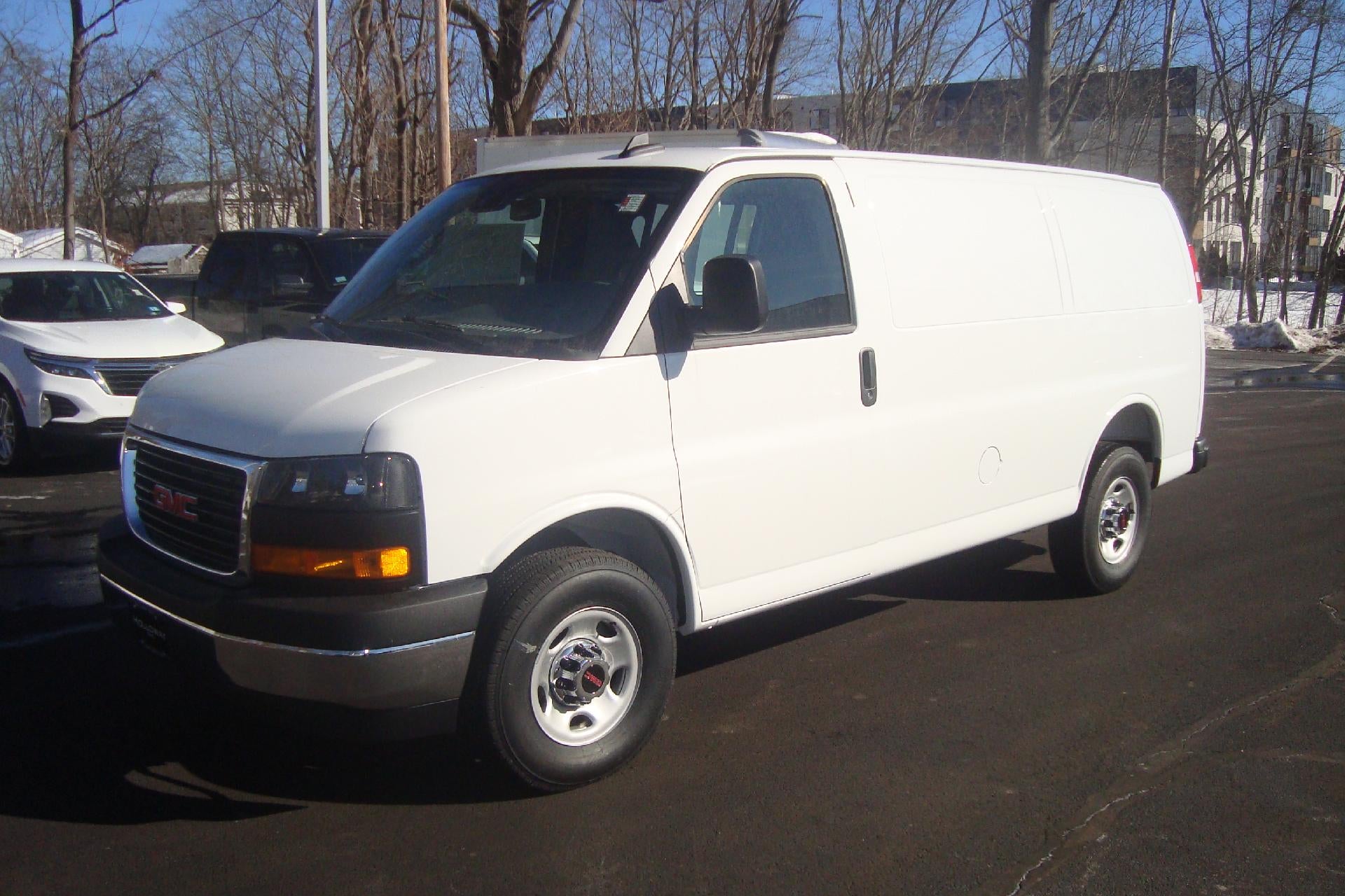 2025 GMC Savana Cargo Base in Summit White — front three-quarter view