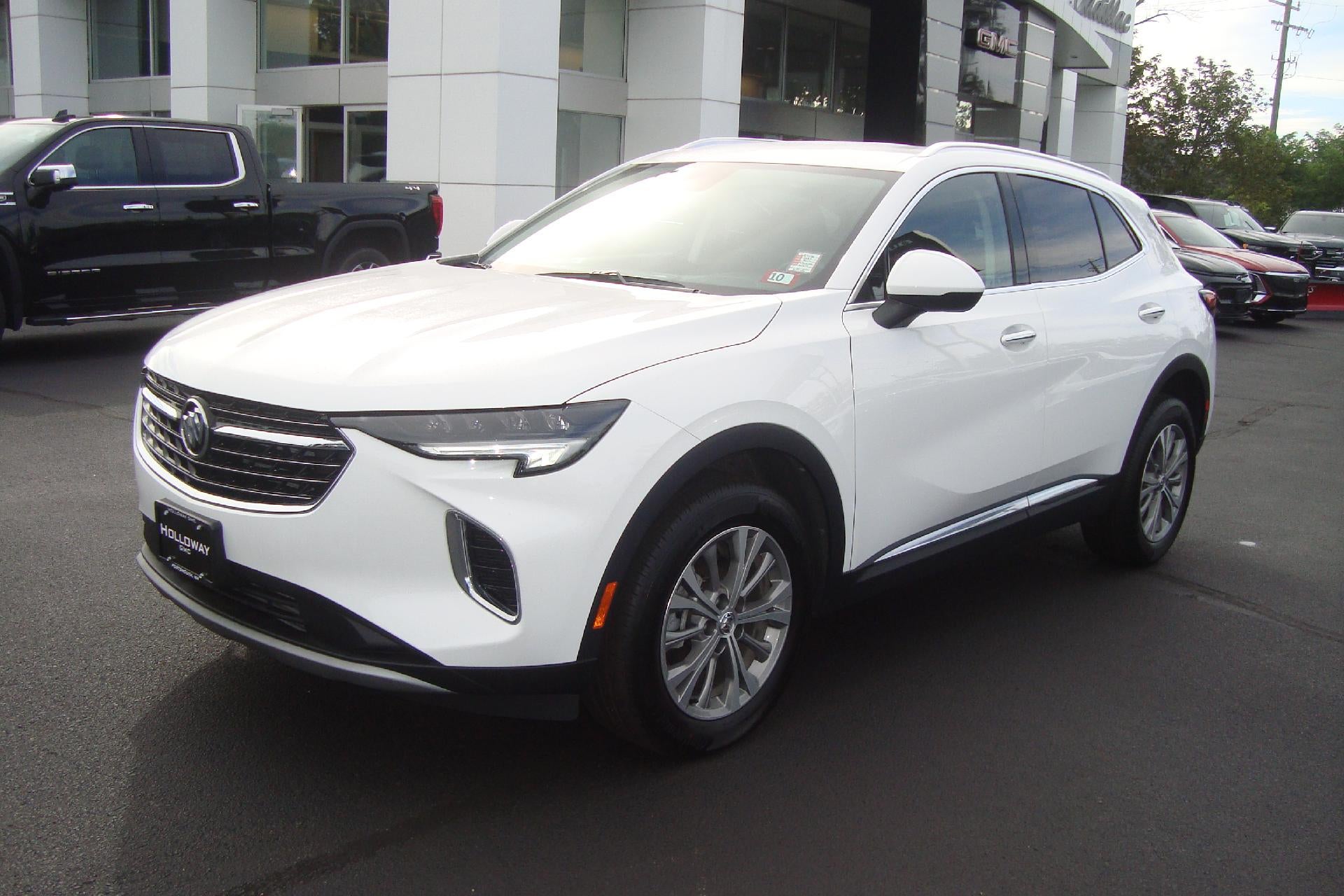 2022 Buick Envision Preferred in Summit White — front three-quarter view